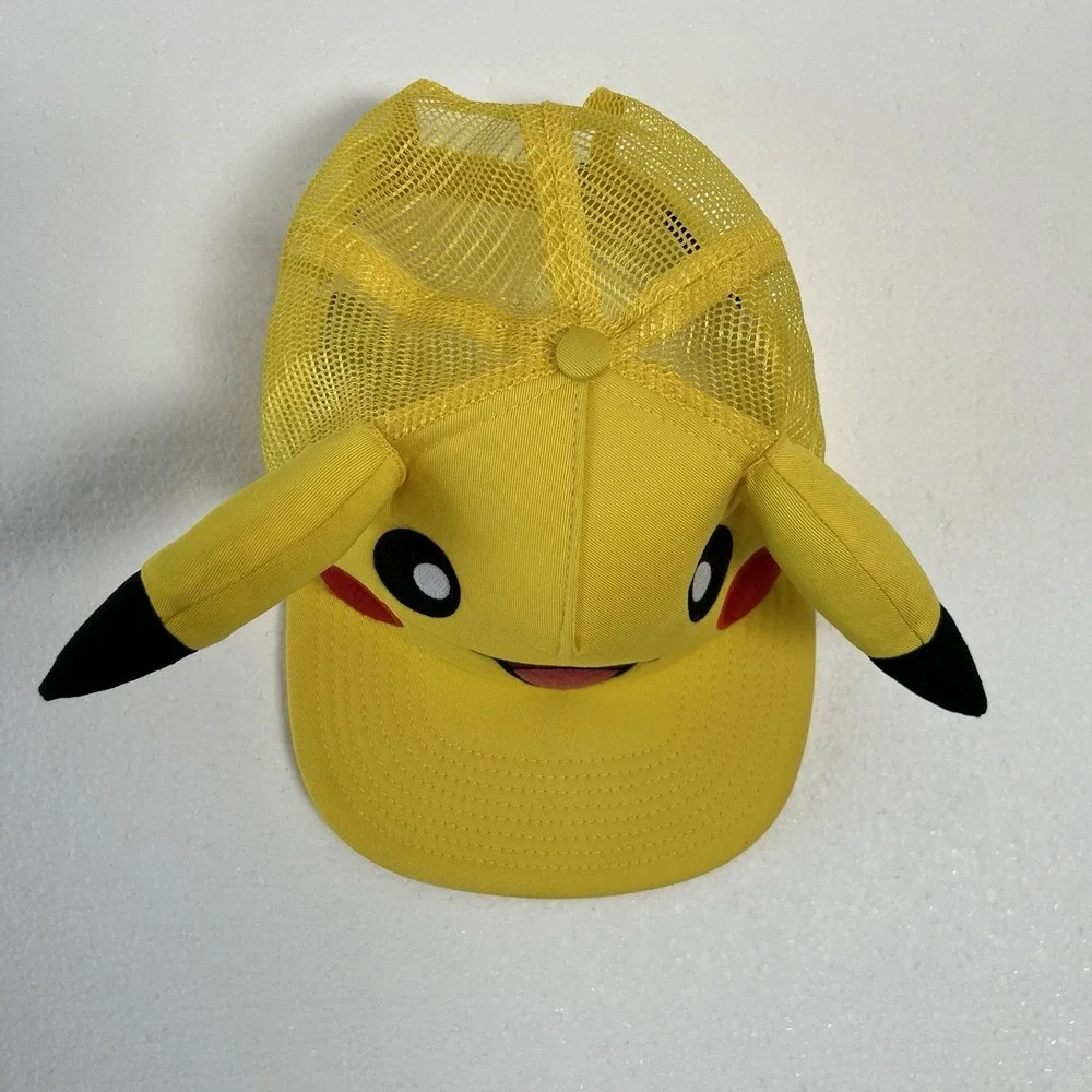 Pokemon‎ Pikachu 3D Face Hat With Ears Baseball Cap Yellow Nintendo Game Freak